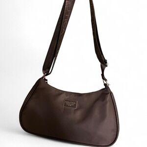 Nautica nylon chocolate brown shoulder handbag